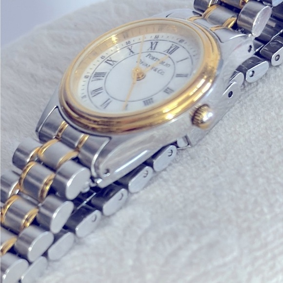 Tiffany & Co. Portfolio Silver and Gold Watch - Picture 4 of 6